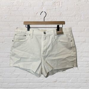 NWT Madewell Women’s Sz 32 Relaxed Denim Shorts White Raw Hem